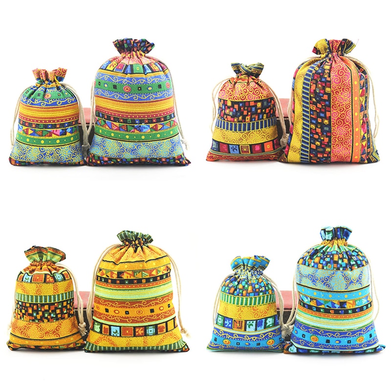 New Ethnic Drawstring Bag Sachet Bag Cotton Linen String Pouch Gift Jewelry Bag Multi-purpose Dragon Boat Festival Storage Bag