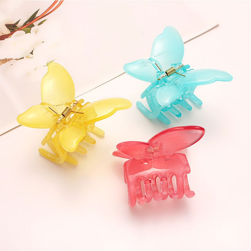 Jelly Color Resin Butterfly Hairpins Acrylic Candy Color Hair Clips For Women Hair Claws Super Fairy Hair Accessories Barrettes