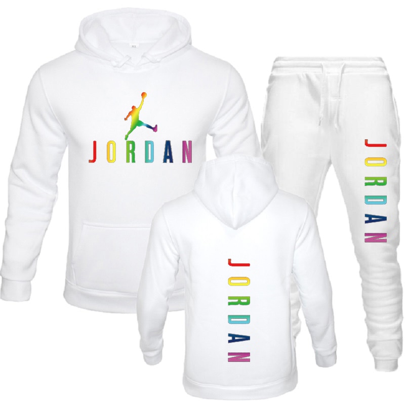 JORDAN-23 Men's Hoodies + Running Pants Sets Couples Sportswear 2021 Fall Winter Men's Sweatshirts Jogging Female Male Colthing