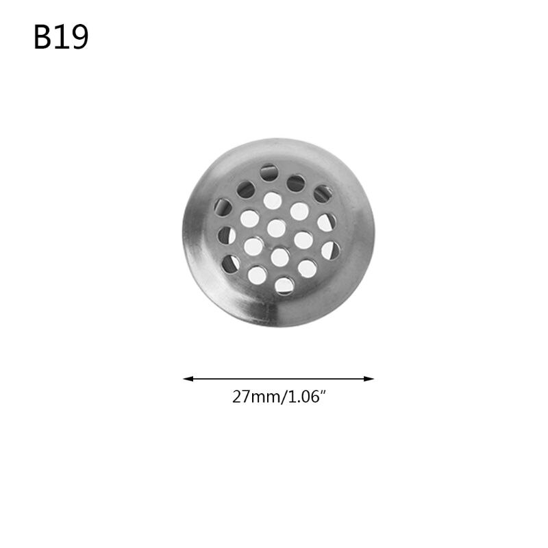 1PC Diameter 19mm/25mm/29mm/35mm/53mm Cabinet Air Vent Louver Mesh Hole Round Stainless Steel Flat/Convex Surface Air Vent