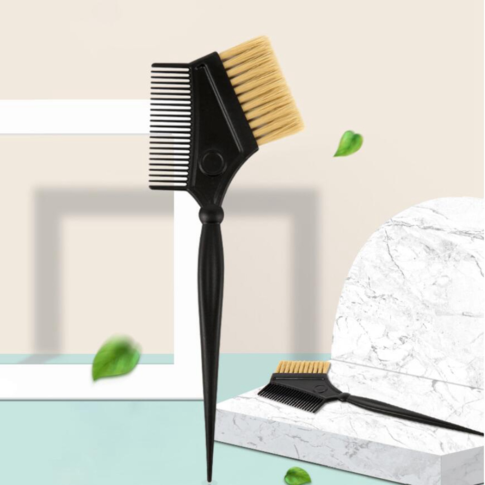 Hair Dye Brushes 3 Angled with Comb Hair Touch Up Brush Integrated Comb And Tapered Tail Highlight Hair Dye Brush bowl Set