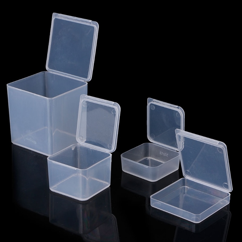 Square Transparent Plastic Jewelry Storage Boxes Beads Ring Box earrings Case necklace Organizer Make-up Table Box Dropshipping