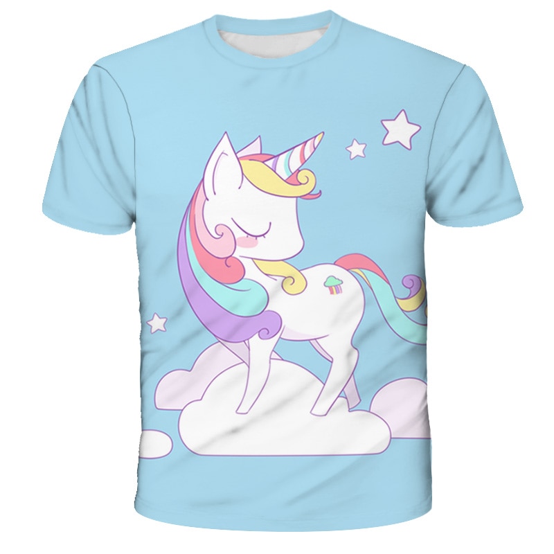 Anime Pony T-shirt Men's Women's Children's T-shirt 3D Printing Short Sleeve Top Boys Girls Summer Street Clothing