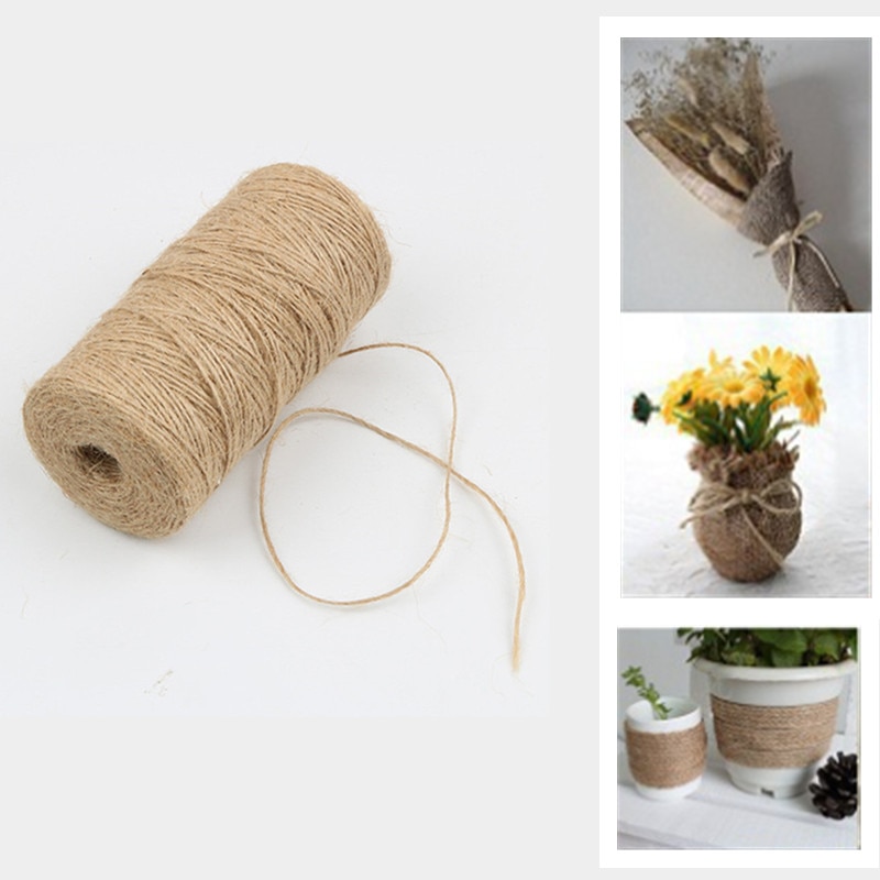 100m Natural Jute Baker Twine Burlap String Hemp Rope Party Wedding Gift Wrapping Cords Thread DIY Scrapbooking Florists Craft