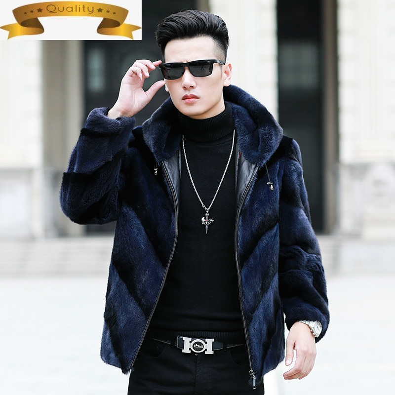 Coat Fur 2021 Real Natural Mink Fur Coat Winter Jacket Men Clothes Mens Real Shearling Warm Outwear Veste Homme 2101 YY871