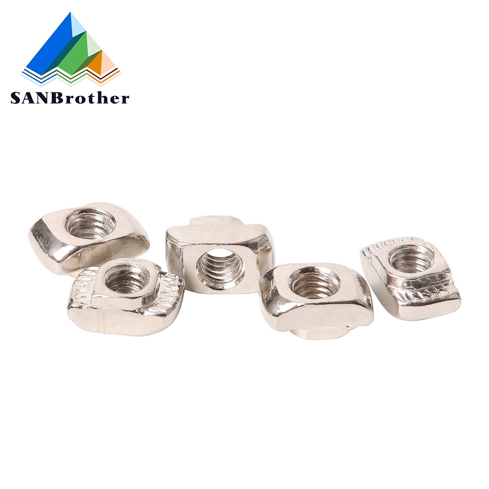 10/20/50/100pcs M3/M4/M5*10*6 for 20 Series Slot T-nut Sliding T Nut Hammer Drop In Nut Fasten Connector 2020 Aluminum Extrusion