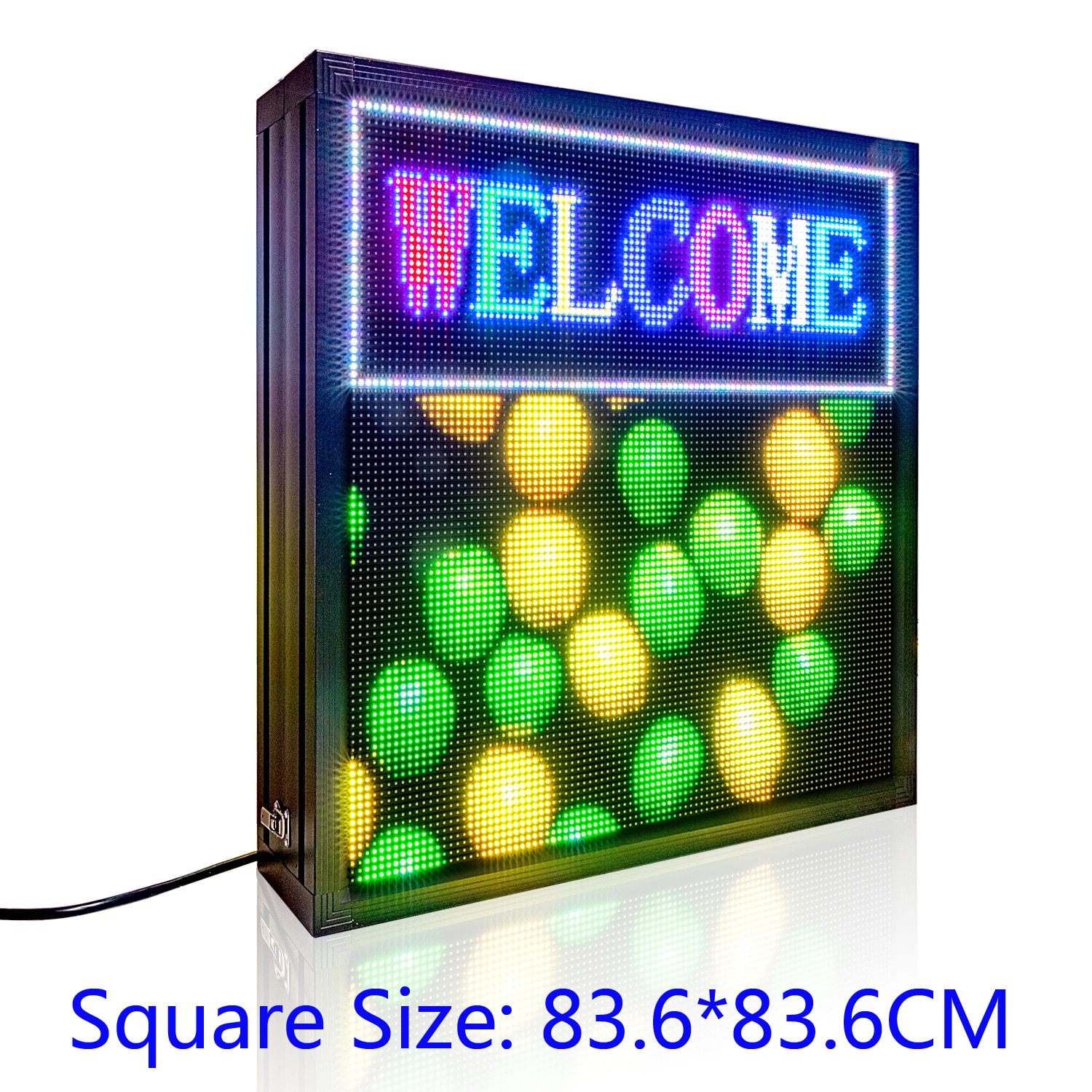 83.6CM Square Outdoor LED Advertising Signs Programmable Video/Picture Size Eye-Catching Led Banners Double-Sided Message Board