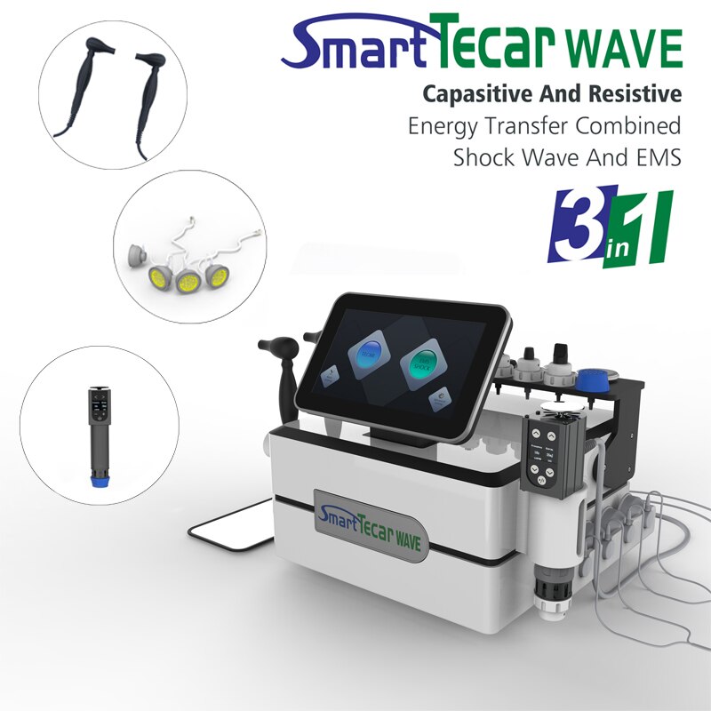 Smart Tecar Wave Acoustic Shockwave And Electric Muscle Stimulation TECAR Diathermy Therapy Massage Machine Tennis Pain Relief