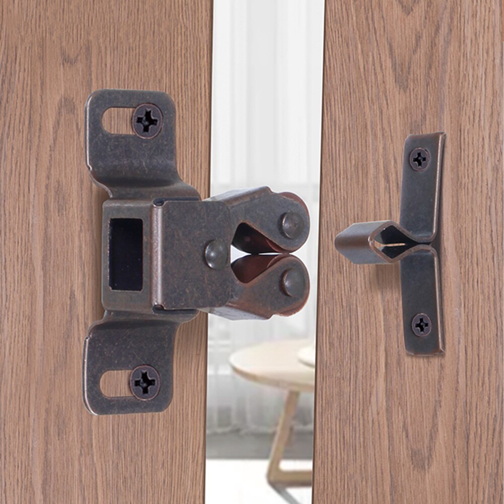 Bronze Gold Silver Double Roller Cabinet Cupboard Door Catch Latch Vintage Rubbed Home Dressers Closet Accessories With Screws