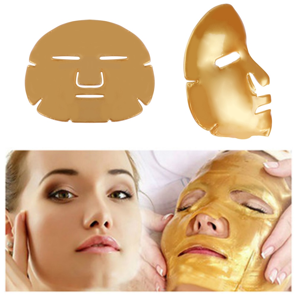 24K Gold Collagen Face Mask Crystal Golden Moisturizing Anti-aging Facial Masks Women Beauty Face Skin Care Tool