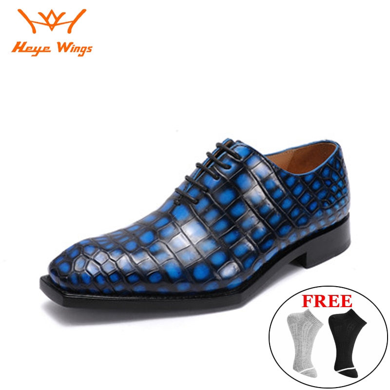 Heye Wing Men's High Quality Luxury Crocodile Leather Dress Shoes Business Oxford Men's Shoes