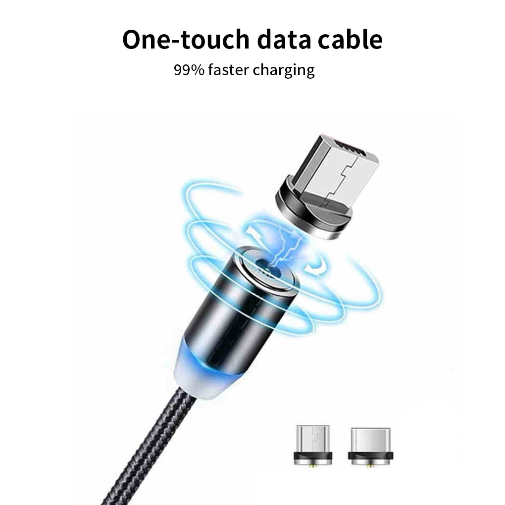 Charging Cable Connector Phone 360 Degree Rotating Detachable Charging Cord Connector Replacement for Android Connector