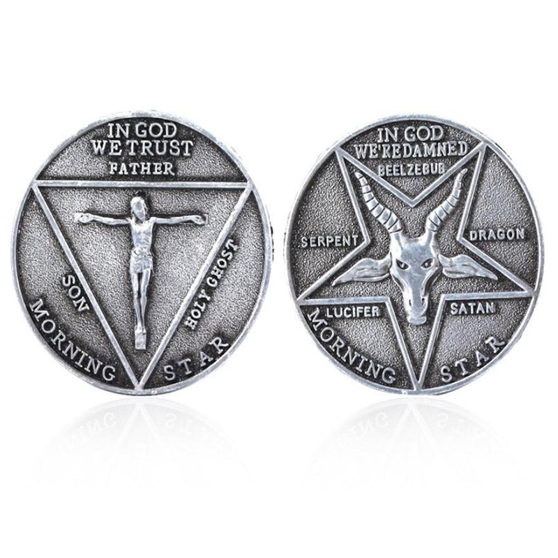 Commemorative Coin Lucifer Morningstar Satanic Creative Souvenir Collectible Great Gift Accessories Prop Halloween Metal