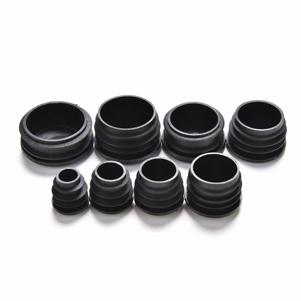 10Pcs/lot Black Plastic Furniture Leg Plug Blanking End Cap Bung For Round Pipe Tube Diameter: 16/19/22/25/28/30/32/35mm