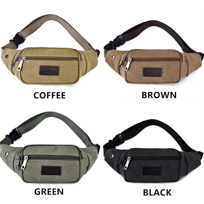 New Outdoor Sports Bag Canvas Wear-resistant 6.5inch Mobile Phone Bag Running Leisure Close-fitting Multifunctional Small Pocket