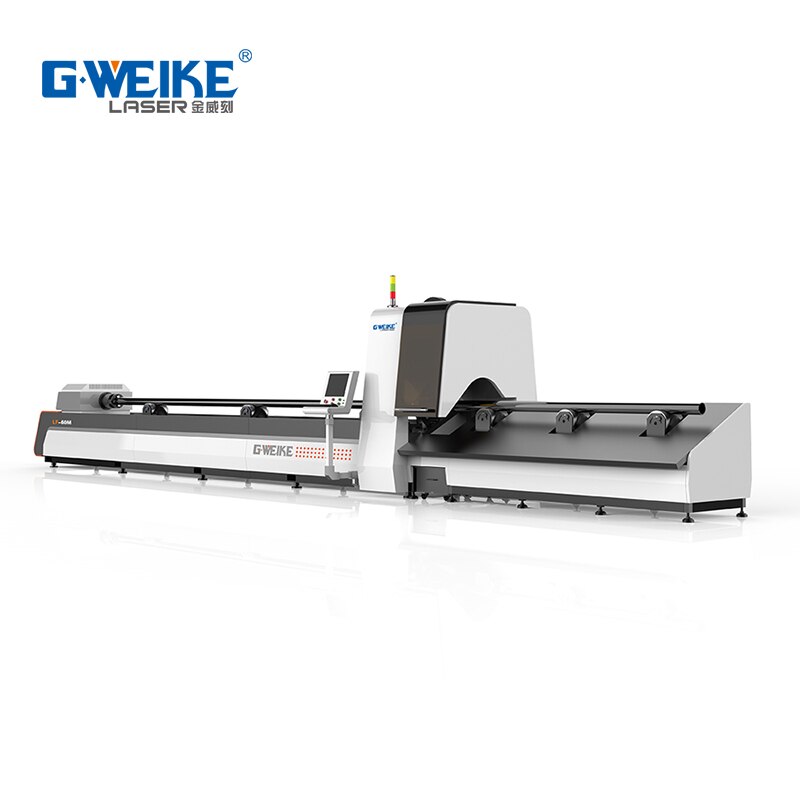 Cnc Fiber Laser Cutting Machine For Square Pipe Tube , Stainless Steel 1000W AccTek AKJ60F