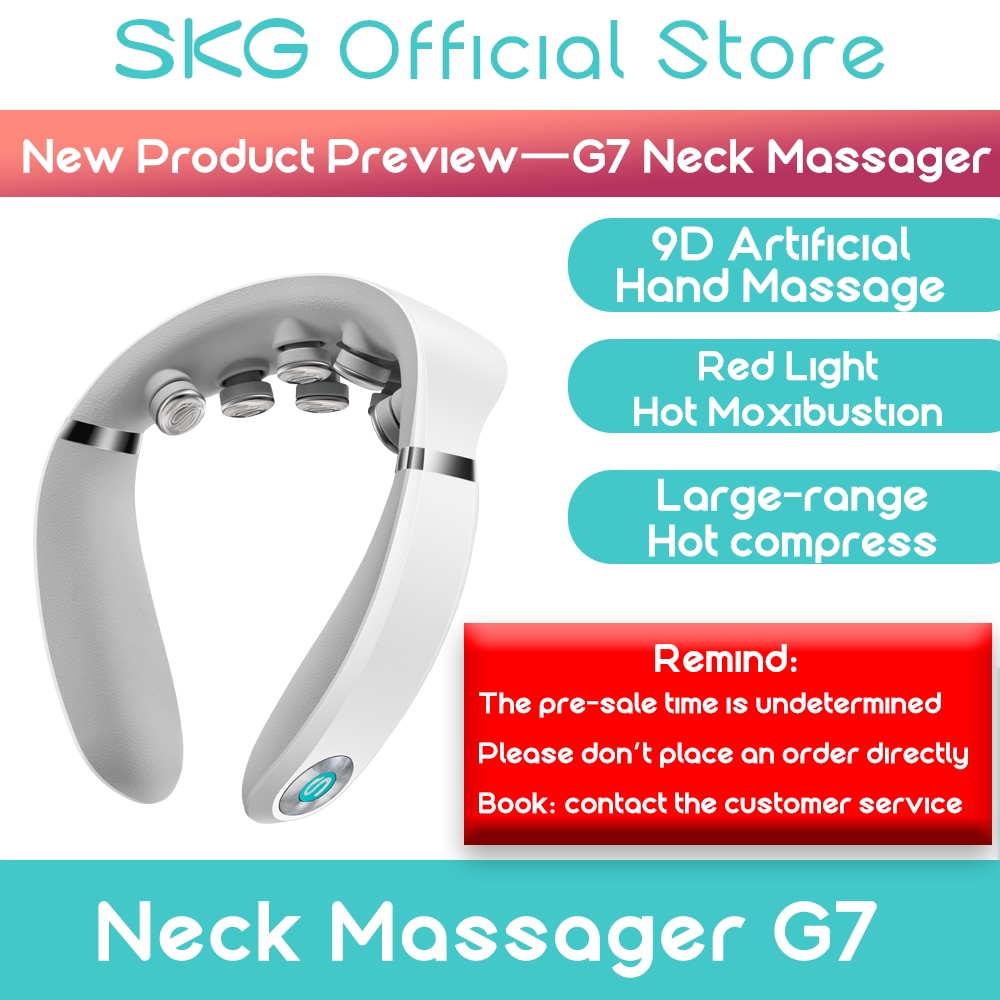 SKG Neck Massager G7 Intelligent Control 9D Artificial Hand Massage Hot Compress 630nm Red Light Energy-concent Hot Moxibustion