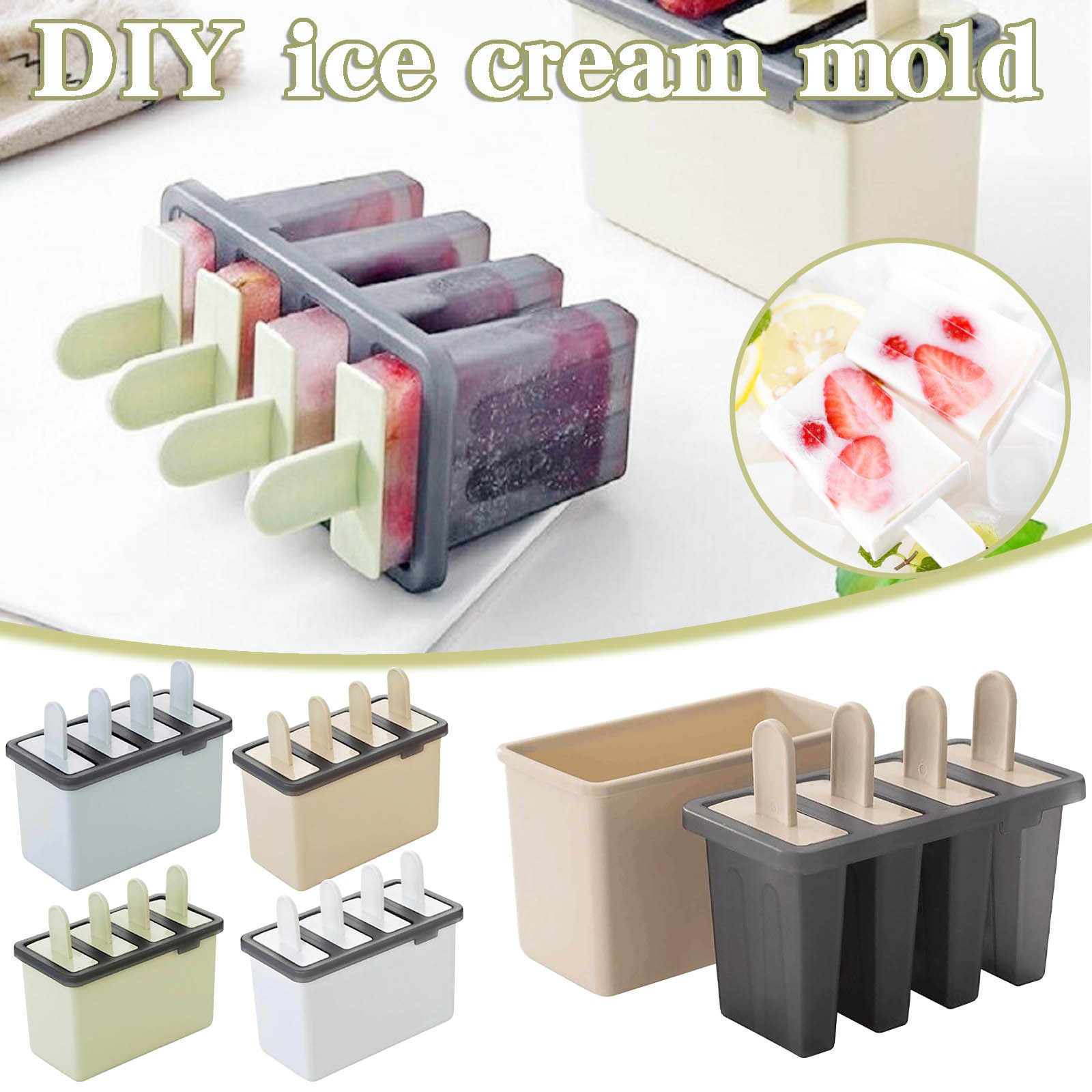 2021 NEW 1PC Silicone Ice Cream Mold Maker Cube Household Child Kitchen Dining Bar Gadget Mold Tools Accessories Supplies