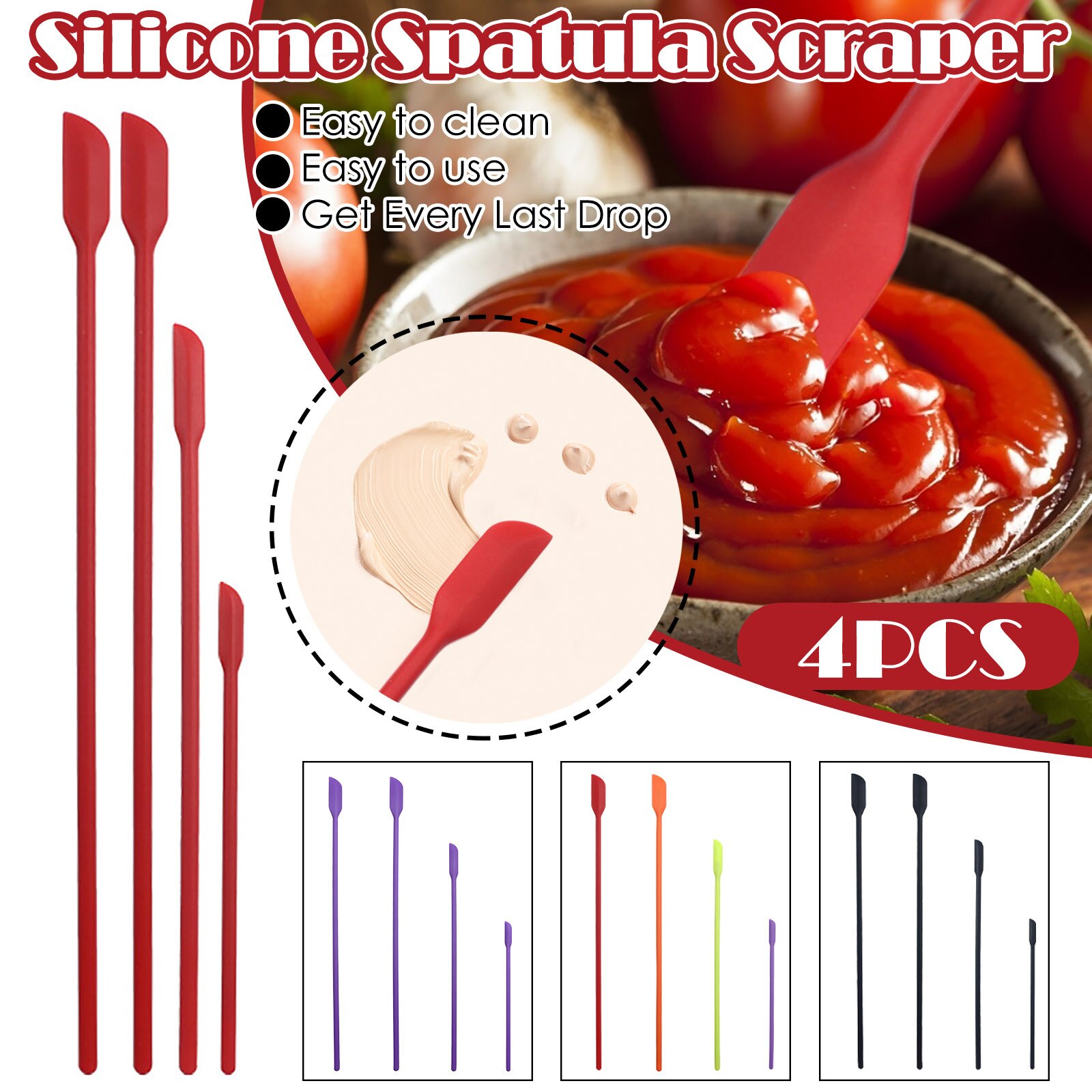 2021 NEW Flexible 4Pcs Lengthen Mini Makeup Spatulas Soft Jar Cake Cream Jams Scrapers Kitchen Tools Accessories Supplies