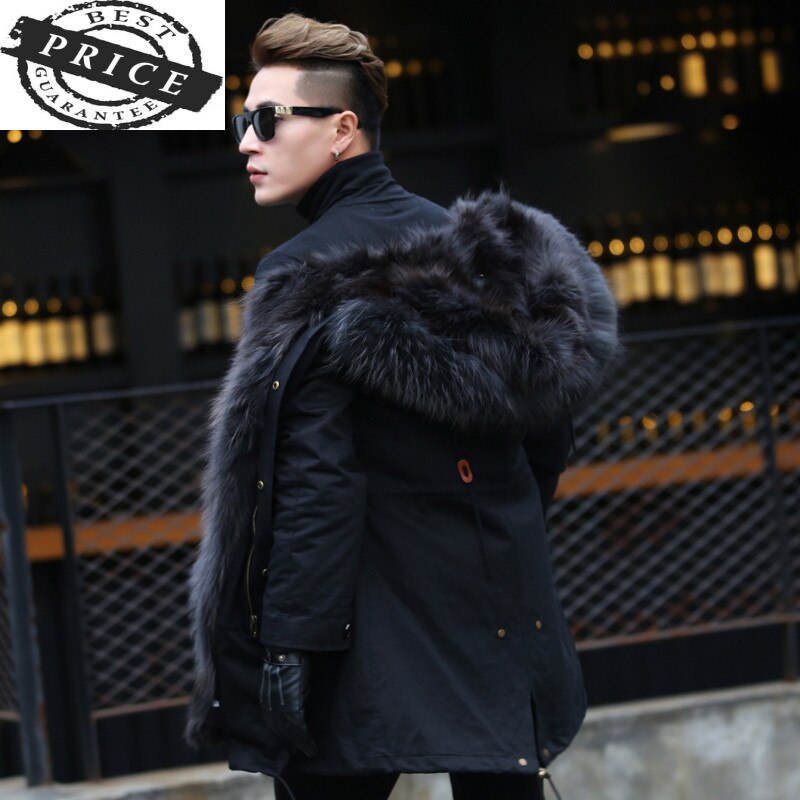 Coat Real Fur Winter Jacket Men Real Raccoon Fur Parka Men Clothes 2021 Warm Long Coats Plus Size Parkas Veste 1aC1aa1a05
