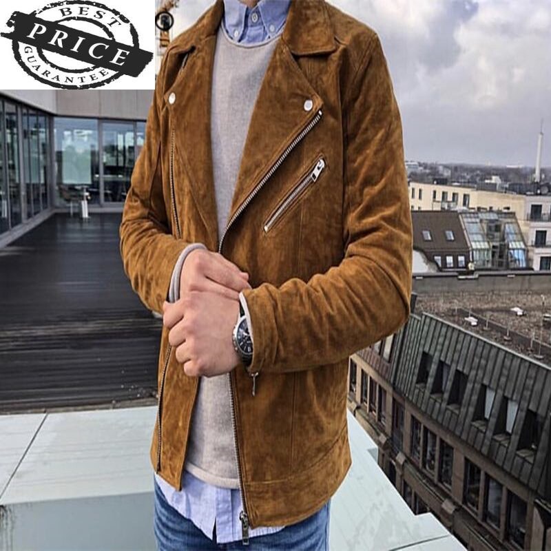 Leather Jacket Genuine Men Spring Winter Clothes 2021 Fashion Pig Suede Coat Man Real Leather Coats Men's Leather Jacket