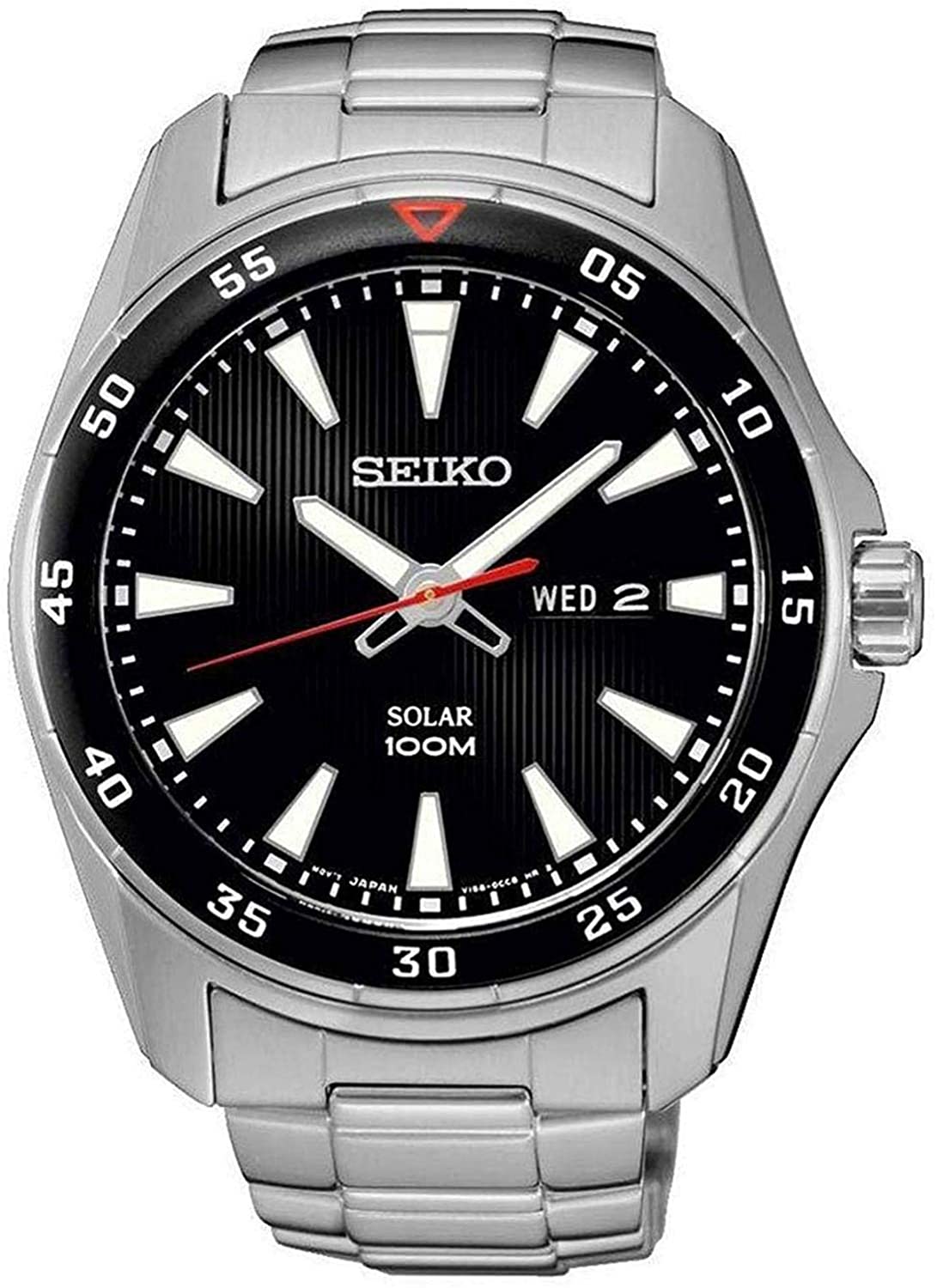 Seiko Solar Watch SNE393P1 Stainless 100% original, officially certified, men's top brand, luxury, Waterproof, Men watches,