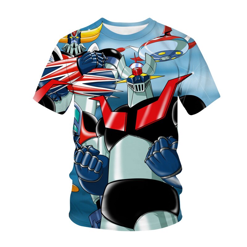 Mazinger Z 3D Print T-shirt Anime Movie Robot Streetwear Men Women Casual Fashion T Shirt Kids Boy Girl Tees Tops Unisex Clothes