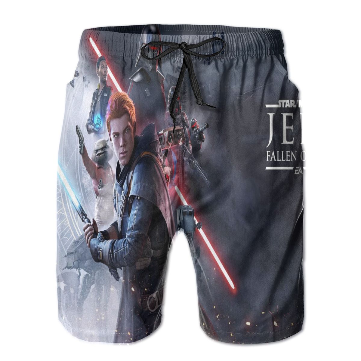 S.tar Wars Men's Quick Dry Swim Trunks Colorful Stripe Beach Shorts with Mesh Lining