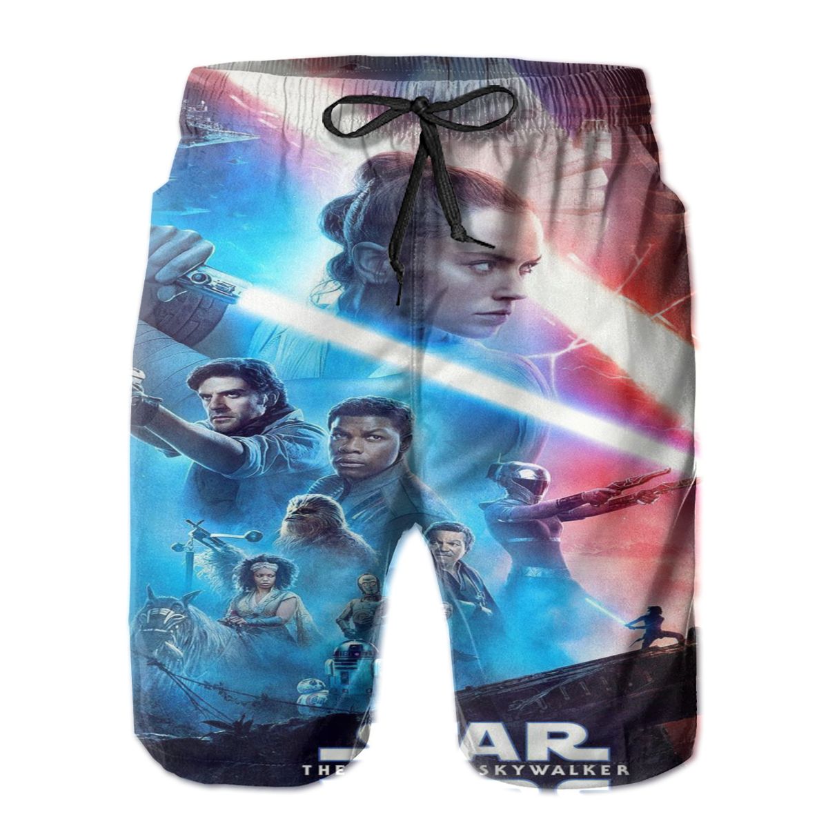 S.tar Wars Men's Quick Dry Swim Trunks Colorful Stripe Beach Shorts with Mesh Lining