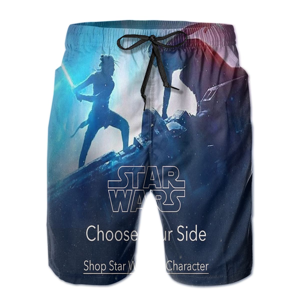 S.tar Wars Men's Quick Dry Swim Trunks Colorful Stripe Beach Shorts with Mesh Lining