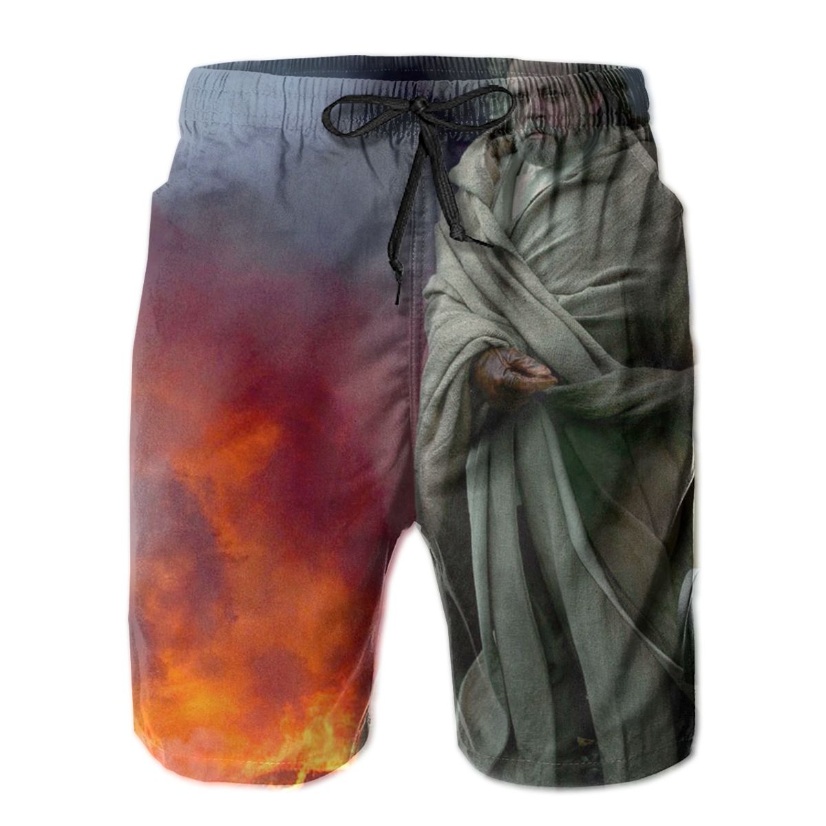 S.tar Wars Men's Quick Dry Swim Trunks Colorful Stripe Beach Shorts with Mesh Lining