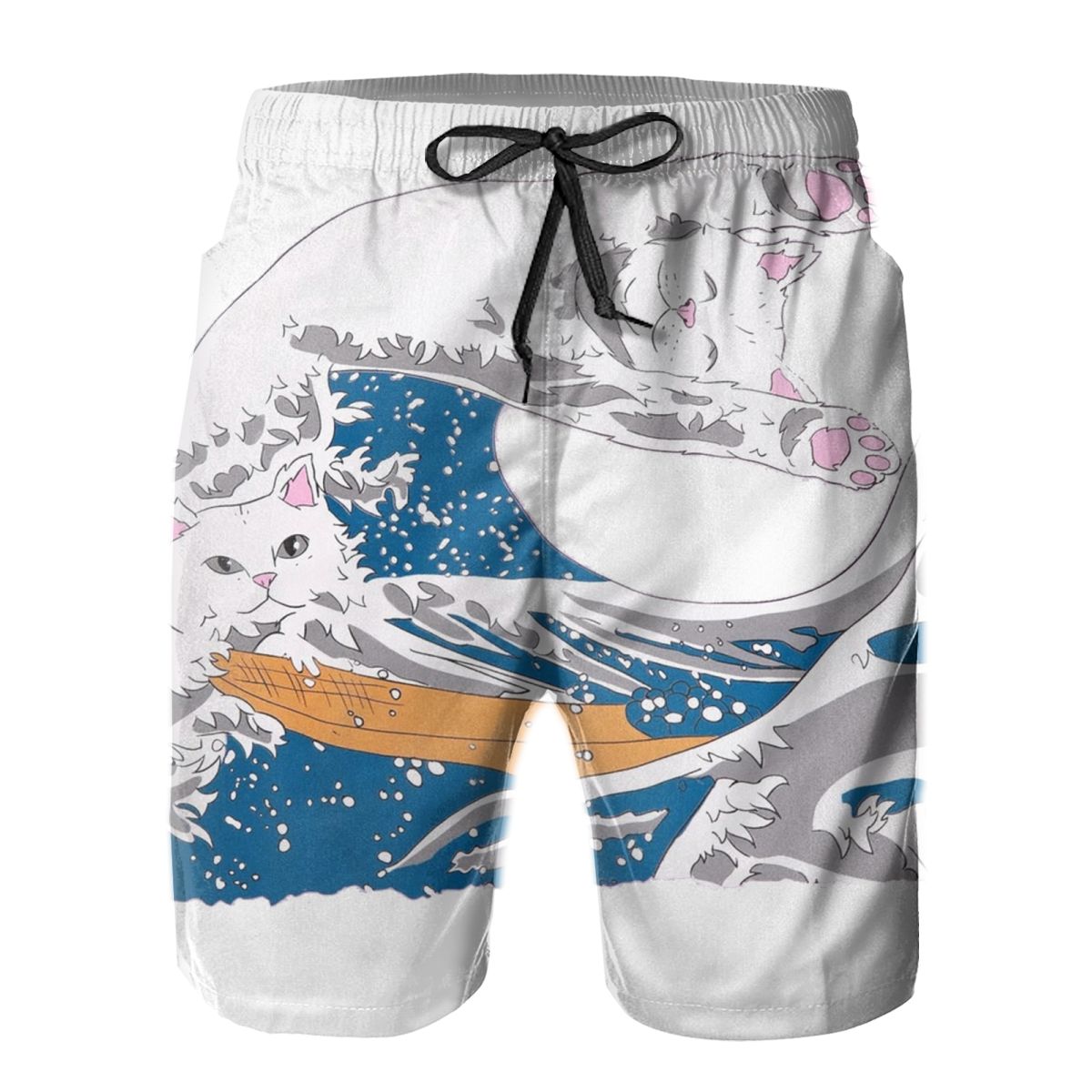 R.Ip N-DiP Men's Quick Dry Swim Trunks Colorful Stripe Beach Shorts with Mesh Lining