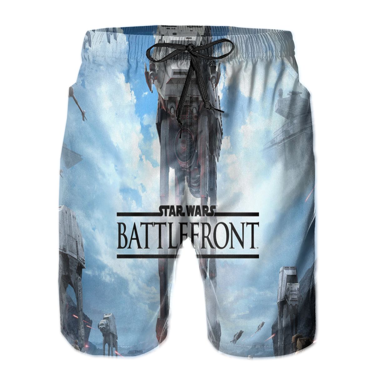 S.tar Wars Men's Quick Dry Swim Trunks Colorful Stripe Beach Shorts with Mesh Lining