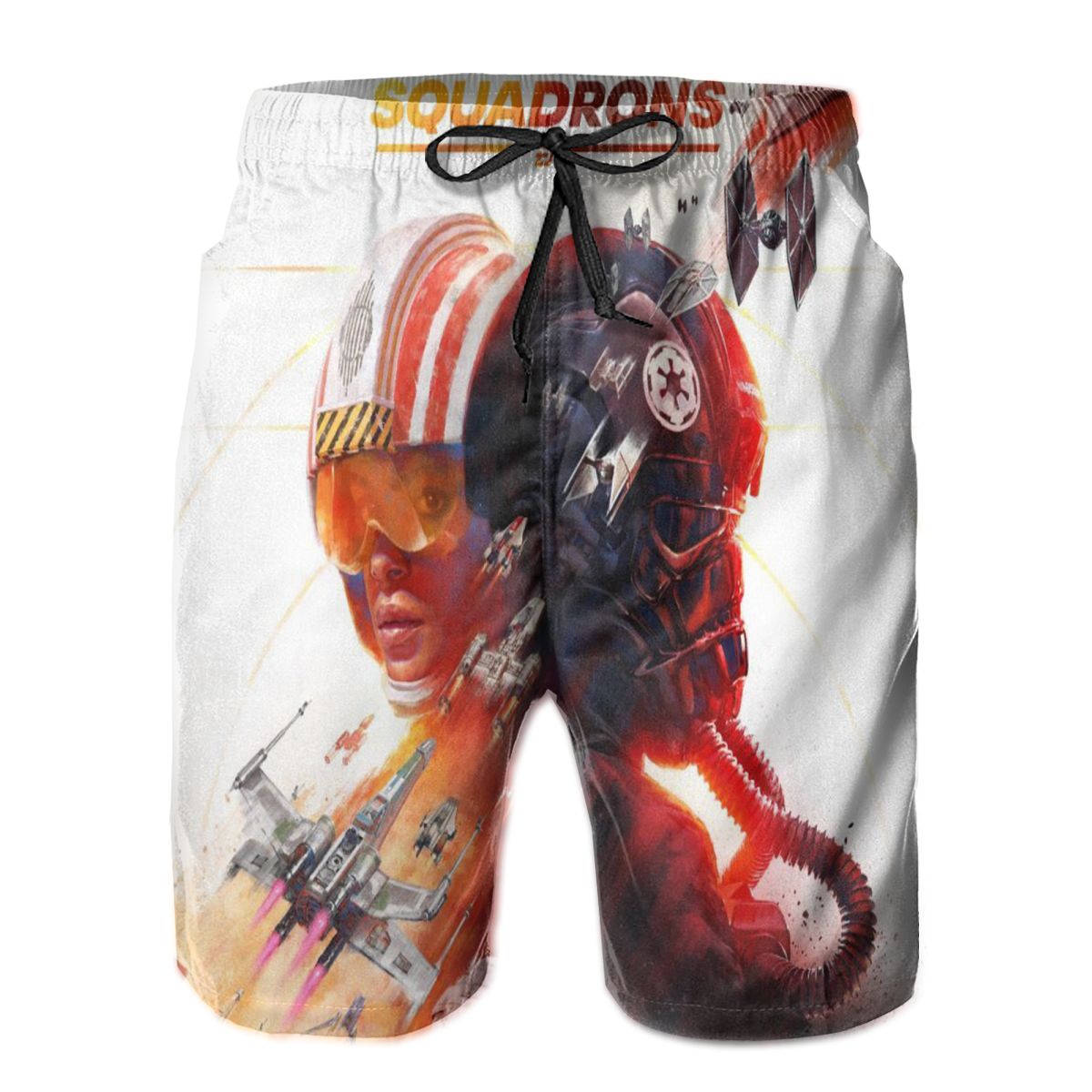 S.tar Wars Men's Quick Dry Swim Trunks Colorful Stripe Beach Shorts with Mesh Lining