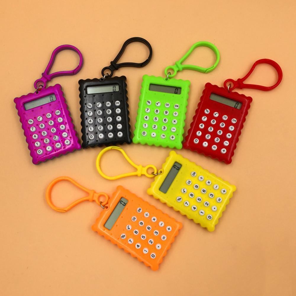 Portable Digit Calculator Mini Calculator Pocket Display Creative Keychain Calculator Office Supplies Student Learning Supplies
