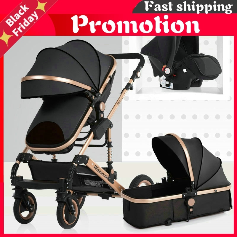 2020 new baby trolley high landscape 3 to 1 baby stroller double faced children free shipping in four seasons in Russia