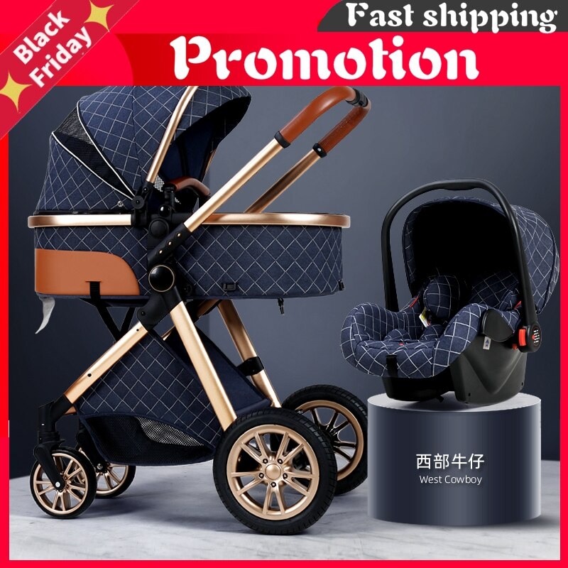 High Landscape Baby Stroller 3 In 1 Carriage Light Folding And Shock Proof Two Way Baby Stroller Baby Comfort For Newborn