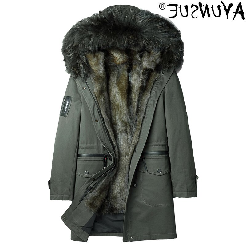 Winter fast - men's jacket, mink lined coat, raccoon coat