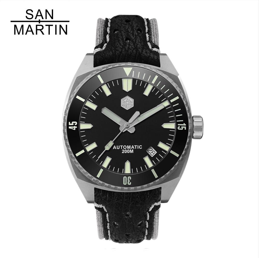 San Martin Limited Edition 200m Dive Titanium Men's Watches SW200 Mov't Sapphire Glass Automatic Mechanical Wrist watch for men