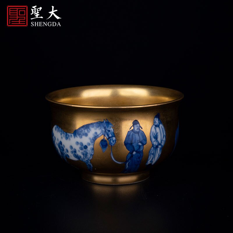 and white people maintain misty jinbei hot kiln pure manual hand-painted jingdezhen tea sample tea cup kung fu tea cups