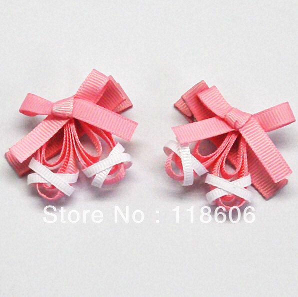 Wholesale Cheap 150pcs/lot Ribbon Sculptures Hairclip Pink Ballerina Character Clip Ribbon Sculpture Free Shipping