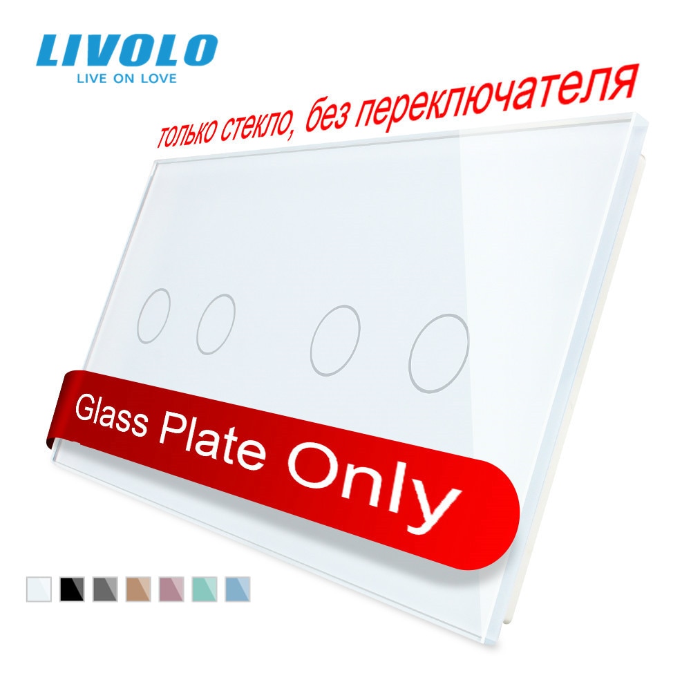 Livolo Luxury 4colors Pearl Crystal Glass,151mm*80mm, EU standard, Double Glass Panel C7-C2/C2-11 (4 Colors)，logo/no logo