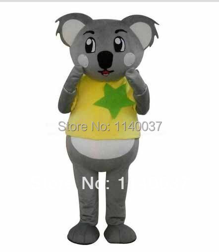 mascot Lovely Custom Yellow Coat Koala Mascot Adult Cartoon Character Koala Costumes Fancy Dress Cosply Carnival Costume