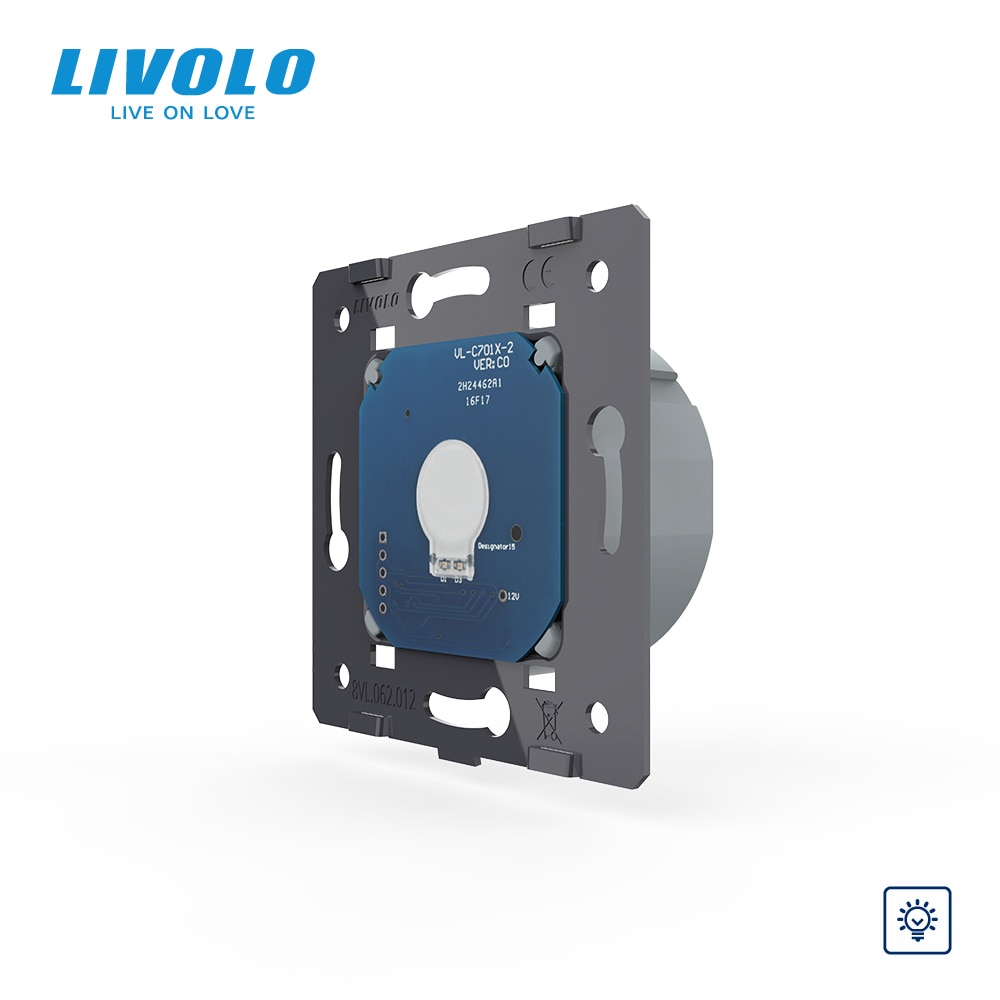 Livolo EU Standard Dimmer Switch Without Glass Panel, AC 220~250V,Wall Light Touch Dimmer Switch, VL-C701D