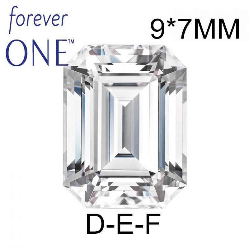 Past Diamond Tester Certified Two Carat 2Ct Emerald Cut VS D E F Color Charles Colvard Forever One Moissanite Loose Gems Stones