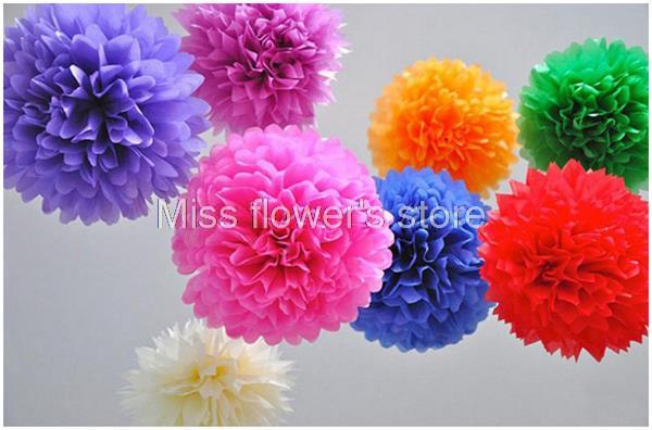 1 Pcs 6 Inch 15CM Tissue Paper Pom Poms Paper Flower Balls For Wedding Birthday New Year Christmas Party Decoration Supplies