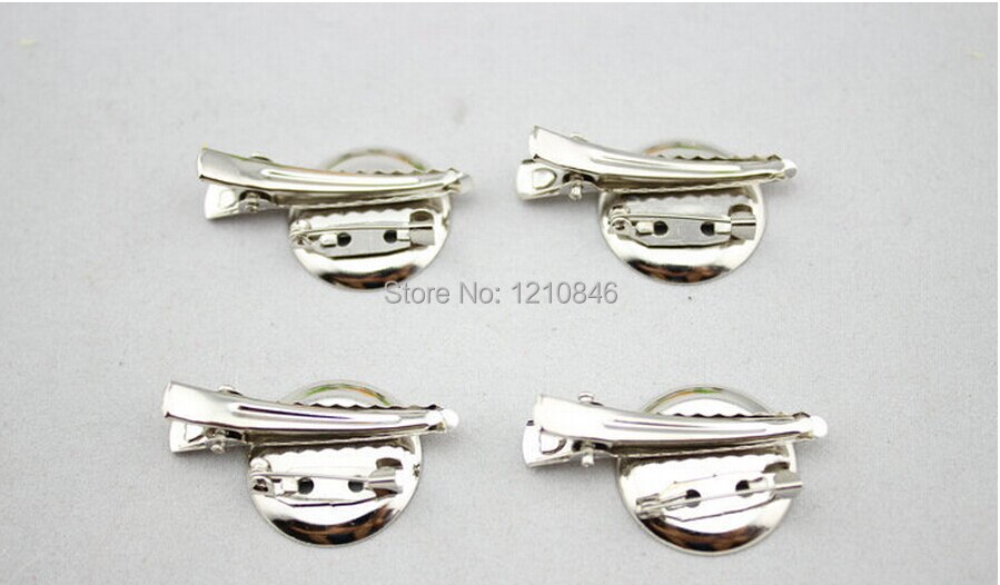 free shipping DIY brooch base, 25mm 2000pcs/lot, Brooch accessories With Clip and Safety Pin use for brooch and hair jewelry,