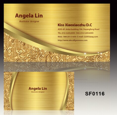 200 pcs Golden Metal business card and 100pcs silver metal card printing wholesale