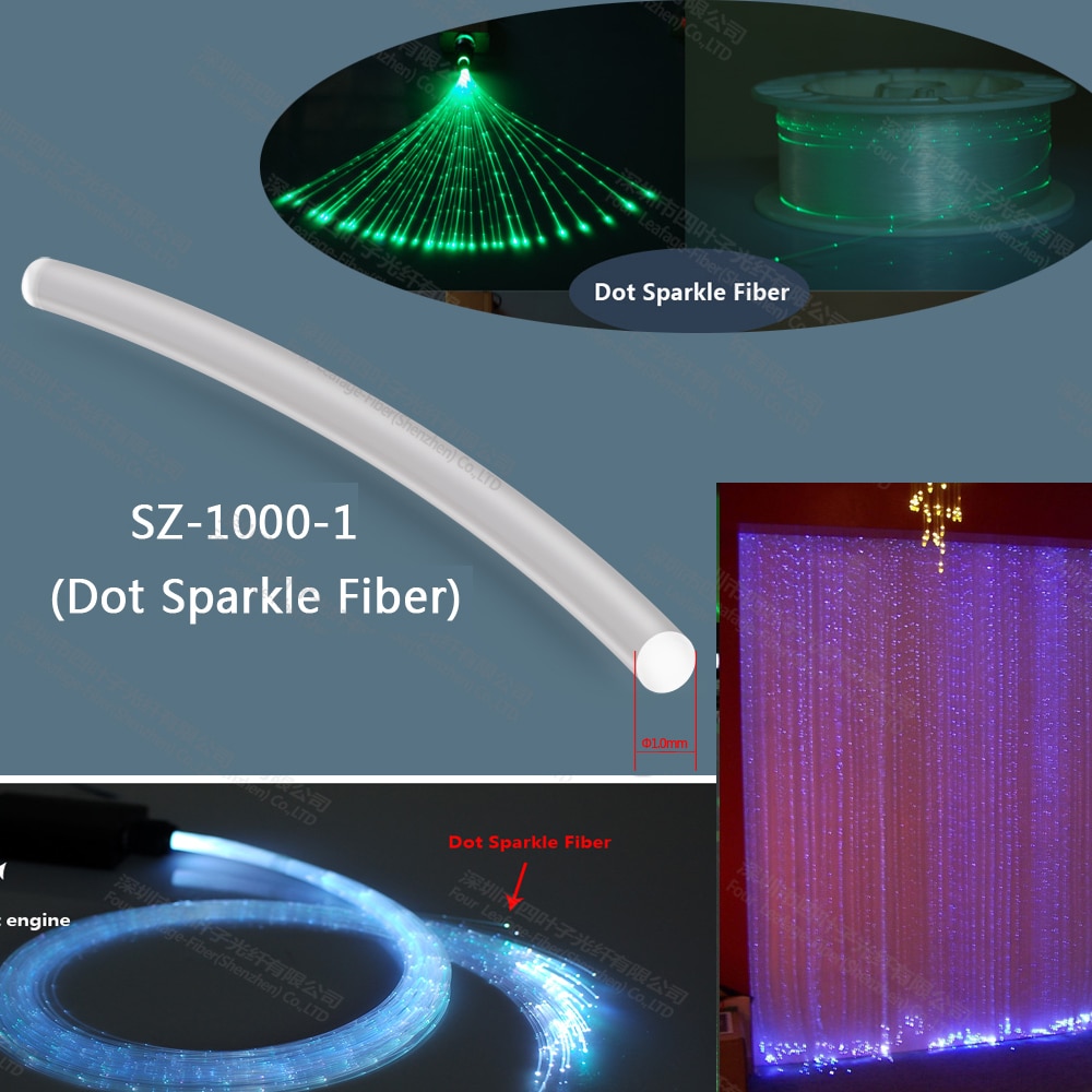 1mm PMMA star sparkle twinkle Side Emitting light indoor fibra optica fiber optic for led water effect light