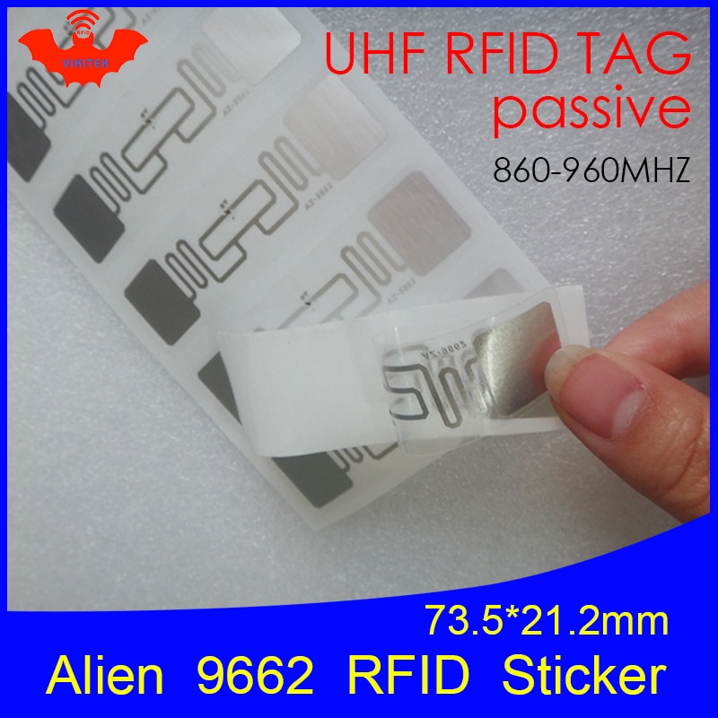 UHF RFID tag sticker Alien 9662 wet inlay 915mhz 900 868mhz 860-960MHZ Higgs3 EPCC1G2 6C smart adhensive passive RFID tags label